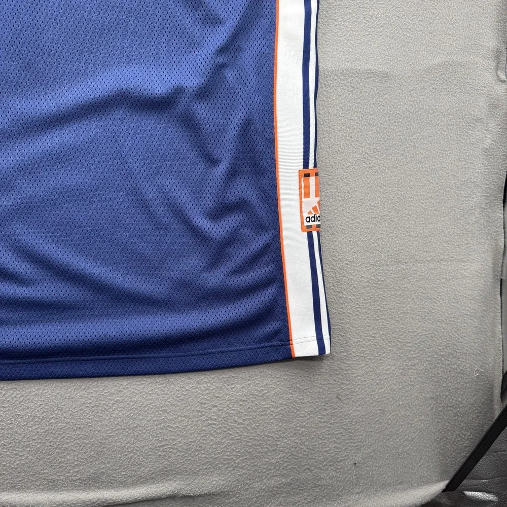 Adidas Tank Shirt Mens 2XL Tall Blue Mesh Striped Basketball Jersey Performance